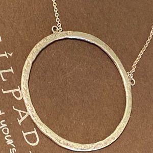 Silpada Duomo 925 Hammered Open Circle pendant necklace N3087